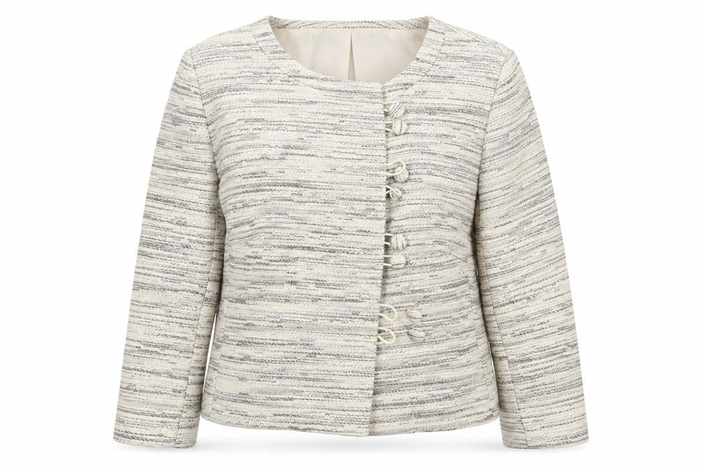 AMARANTO Womens Beige Jacket Size 14 Button