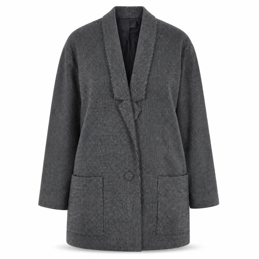 CNS Womens Grey Geometric Jacket Size 10 Button