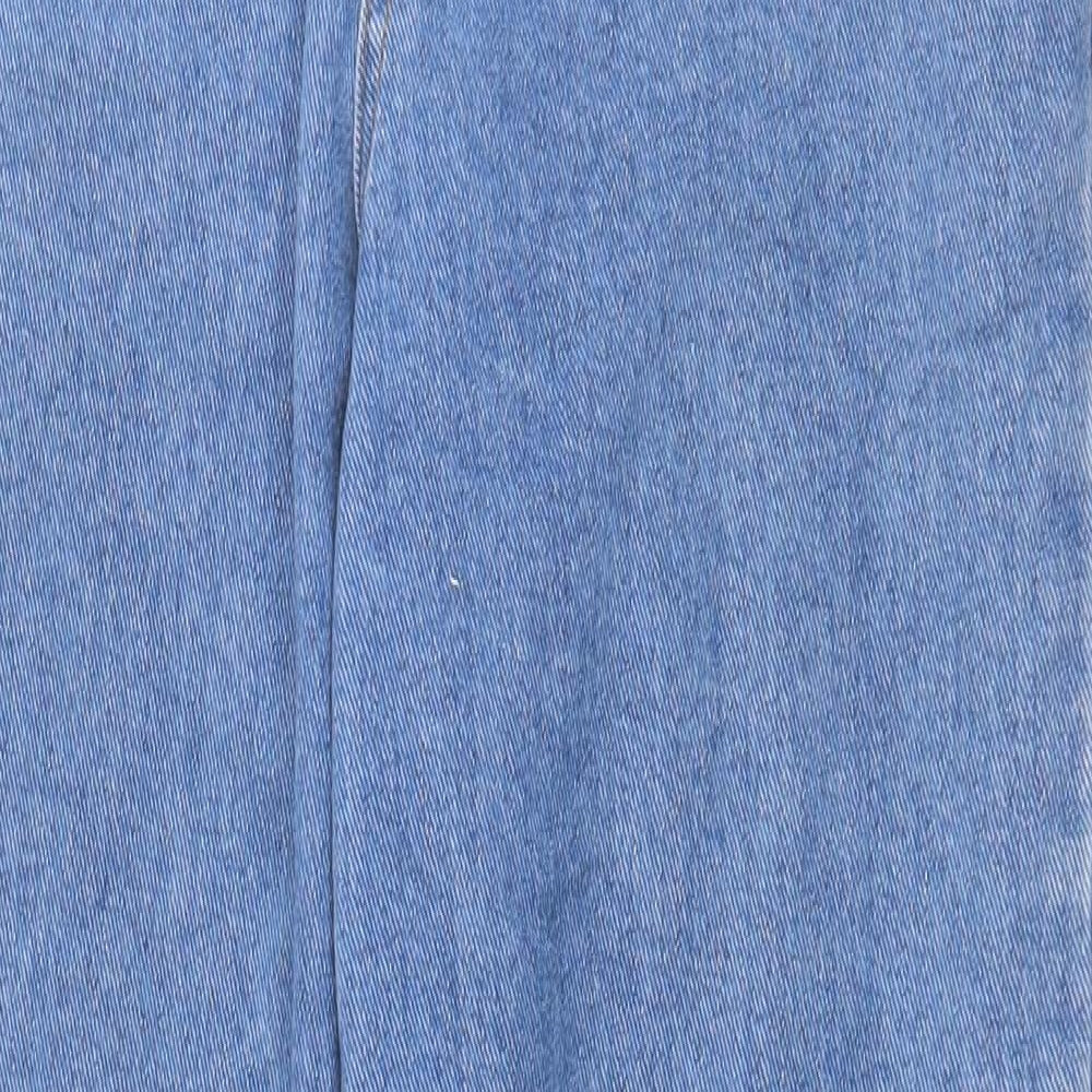 Missguided Womens Blue Cotton Straight Jeans Size 8 Regular Zip