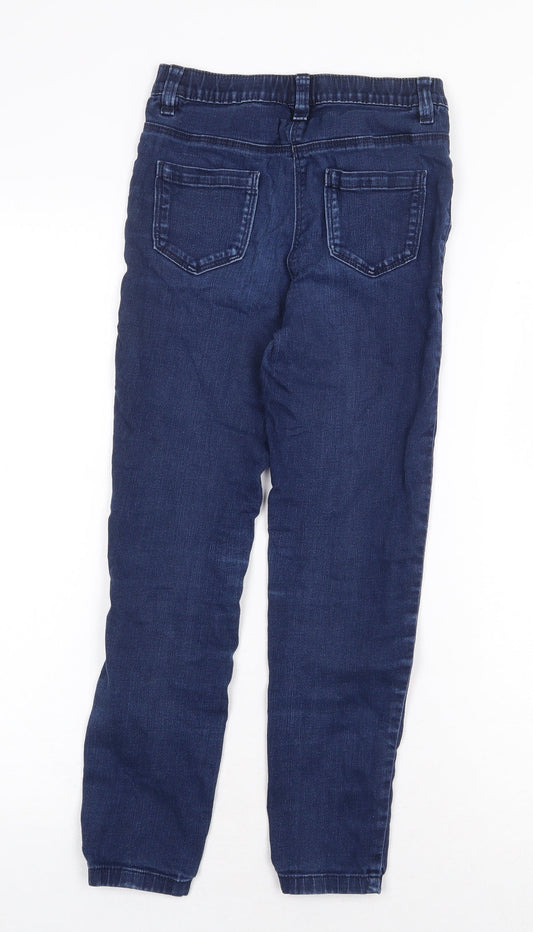 NEXT Boys Blue Cotton Straight Jeans Size 9 Months Regular Zip