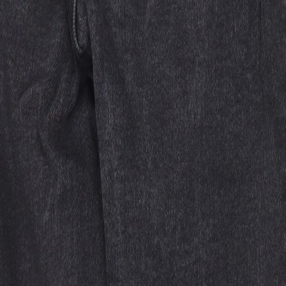 New Look Womens Grey Cotton Straight Jeans Size 8 Regular Zip