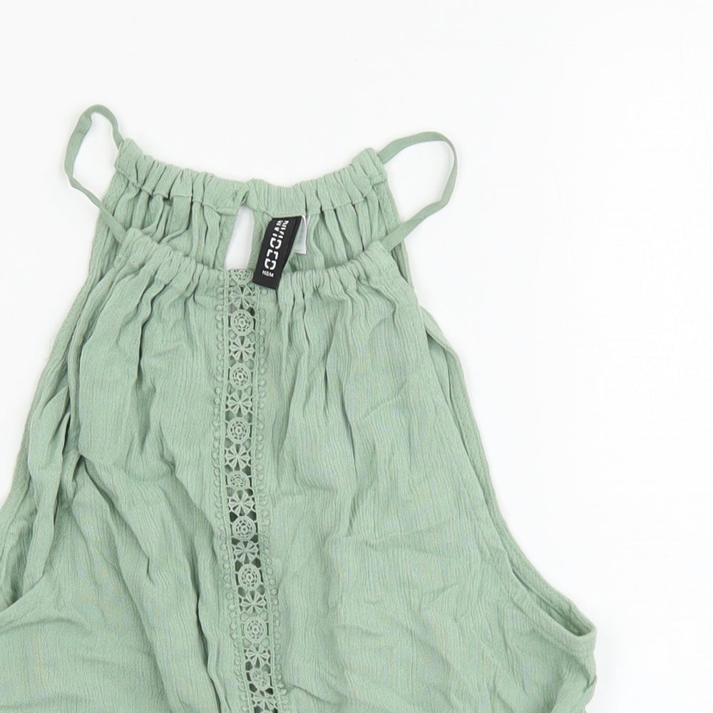 Divided Womens Green Viscose Basic Tank Size 6 Square Neck
