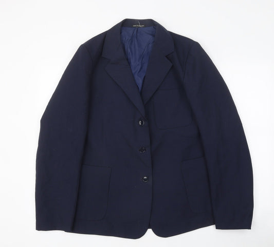 Boyd Cooper Mens Blue Polyester Jacket Blazer Size 38