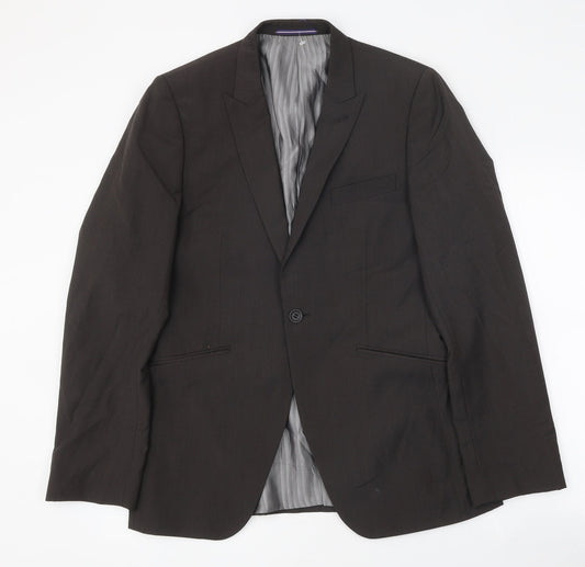 Tahari Mens Brown Polyester Jacket Blazer Size 38
