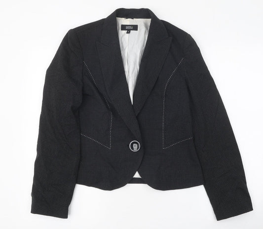 Marks and Spencer Womens Black Jacket Blazer Size 10 Button