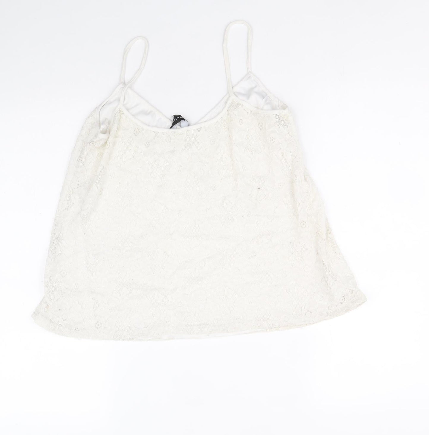 New Look Womens White Polyester Camisole Tank Size 16 V-Neck