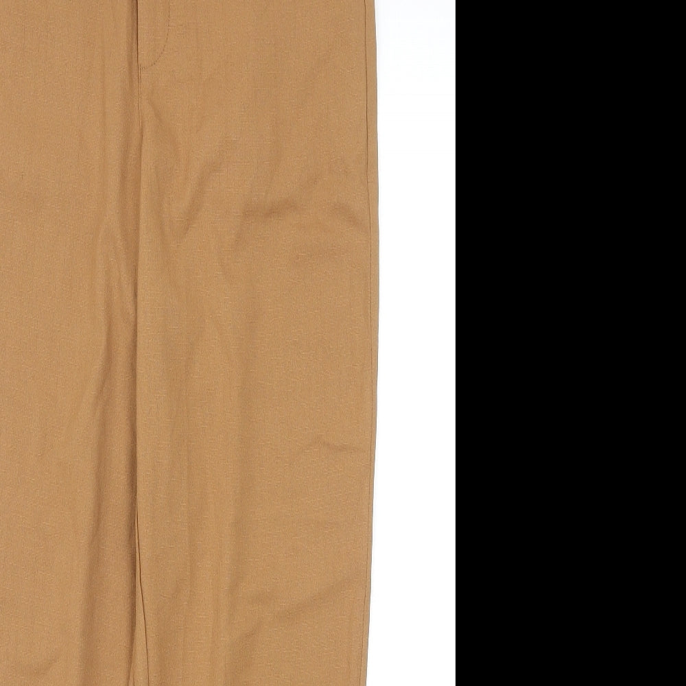 Nasty Gal Womens Brown Polyester Chino Trousers Size 8 Regular Zip