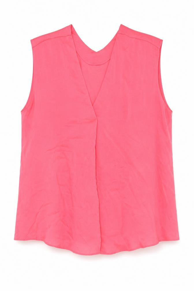 Marks and Spencer Womens Pink Polyester Basic Blouse Size 16 V-Neck