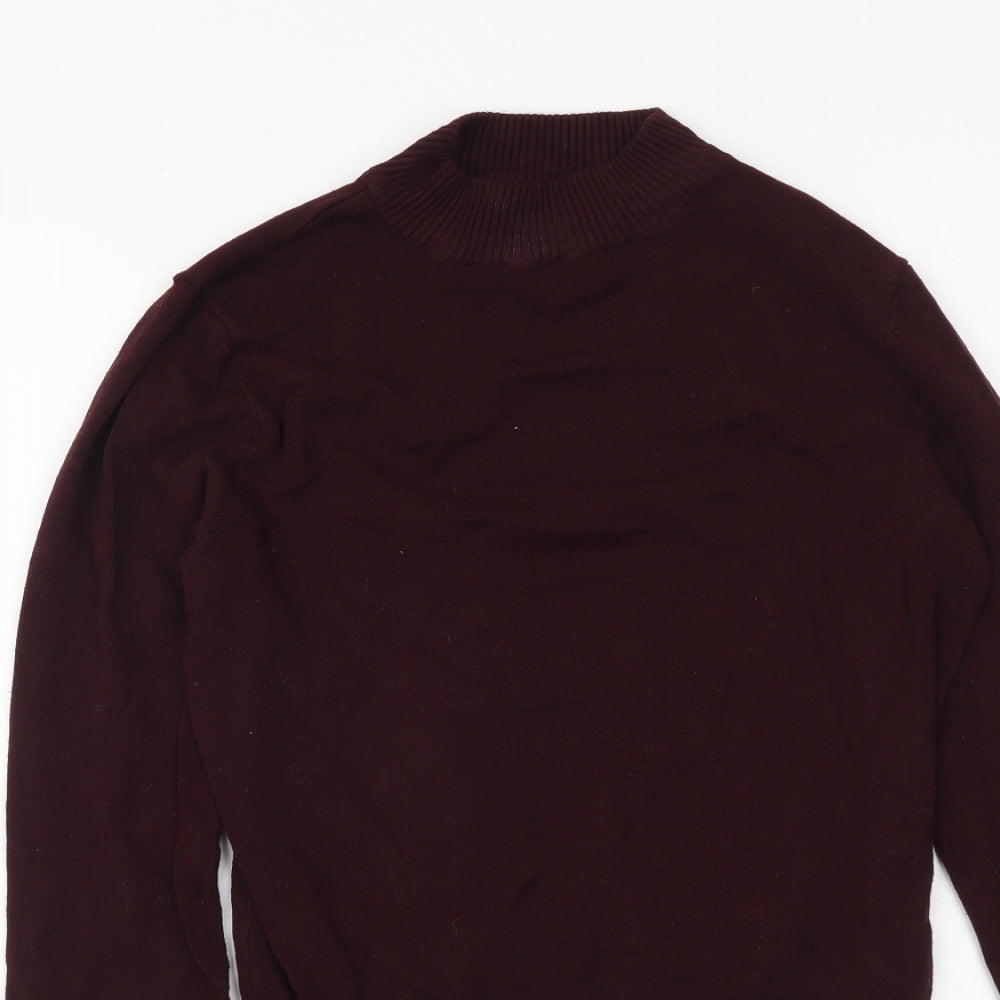 New Look Womens Purple Mock Neck Viscose Pullover Jumper Size 10