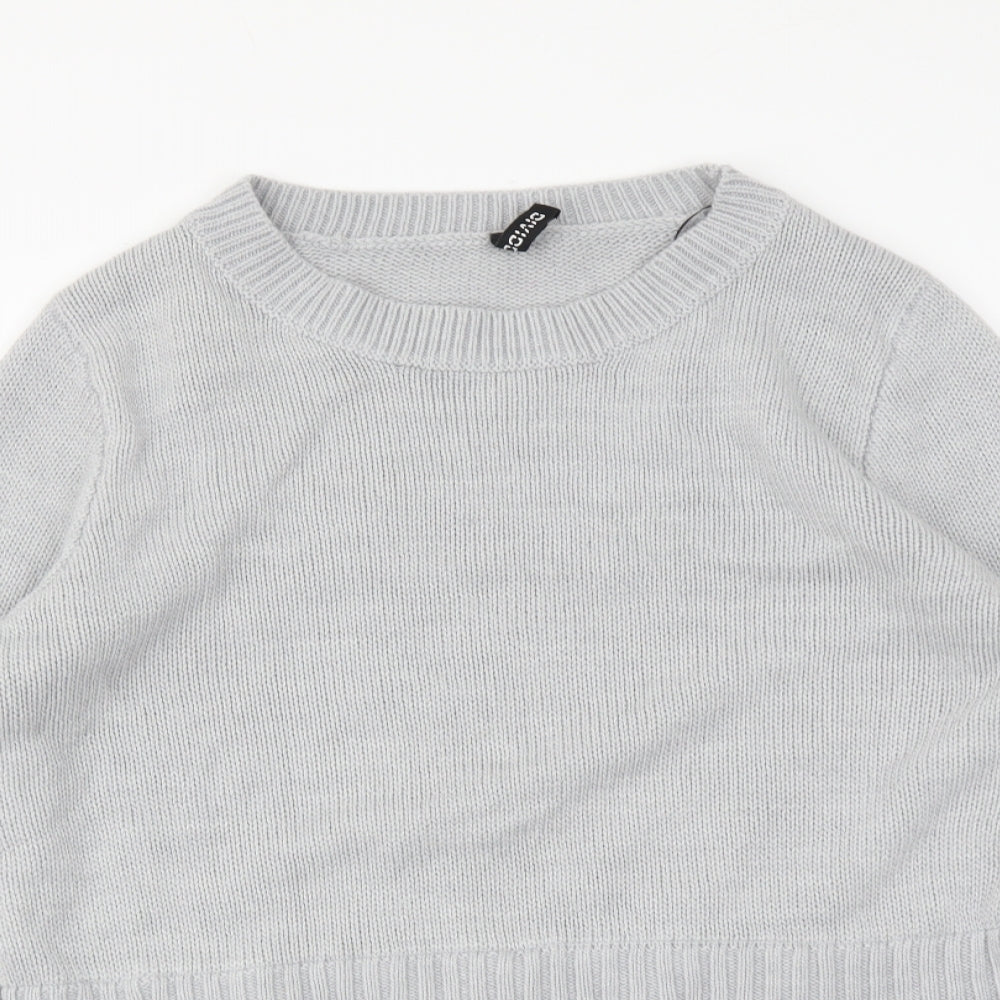 H&M Womens Grey Round Neck Acrylic Pullover Jumper Size S