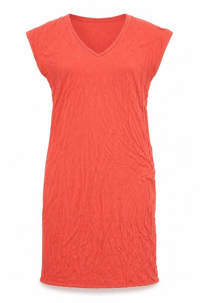 Marks and Spencer Womens Orange Viscose Sheath Size M V-Neck Pullover