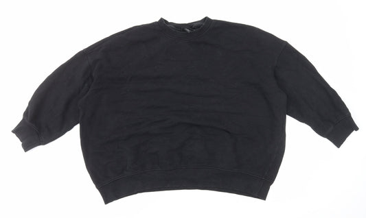 Monki Womens Black Cotton Pullover Sweatshirt Size M Pullover