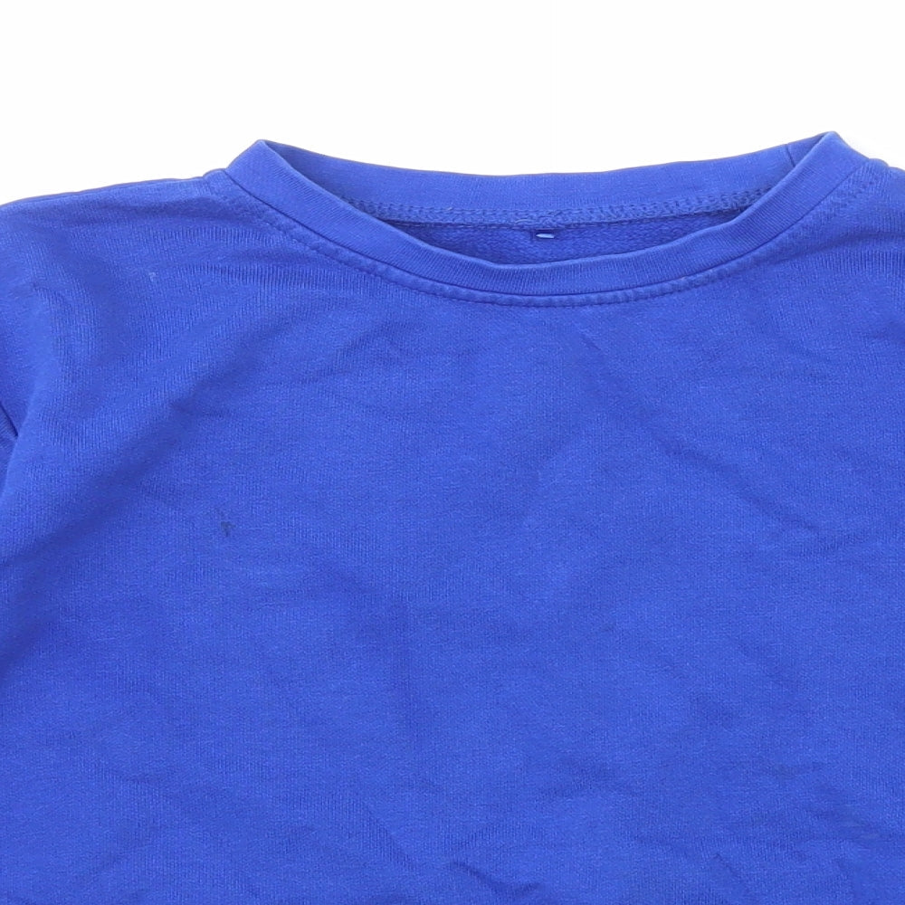 George Boys Blue Cotton Pullover Sweatshirt Size 8-9 Years Pullover