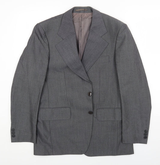 St Michaels Mens Grey Wool Jacket Blazer Size 40