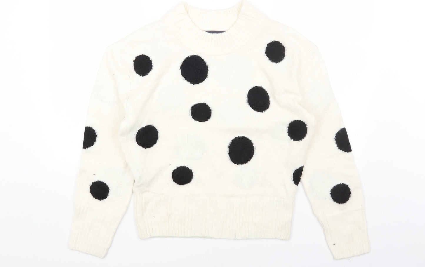 Marks and Spencer Womens Multicoloured Round Neck Polka Dot Acrylic Pullover Jumper Size S