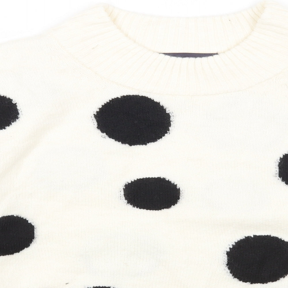 Marks and Spencer Womens Multicoloured Round Neck Polka Dot Acrylic Pullover Jumper Size S
