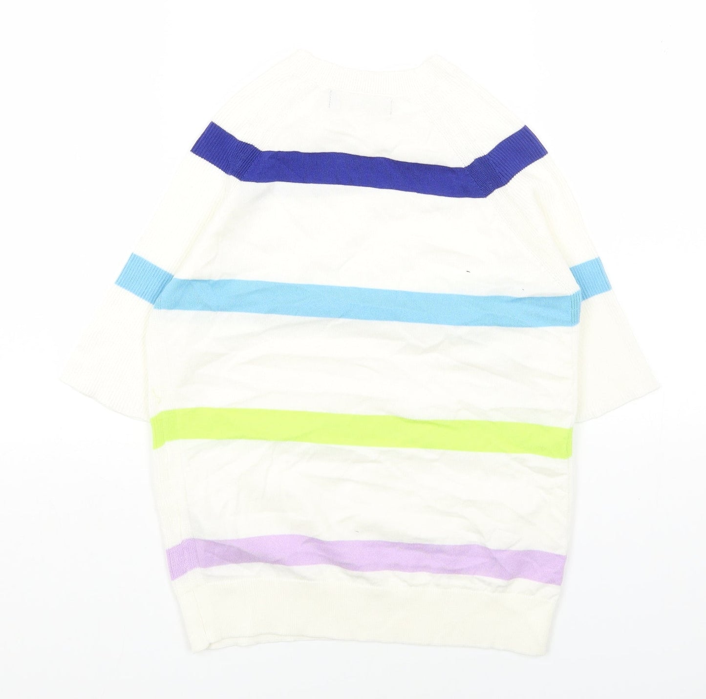 Marks and Spencer Womens Multicoloured Round Neck Striped Acrylic Pullover Jumper Size XS