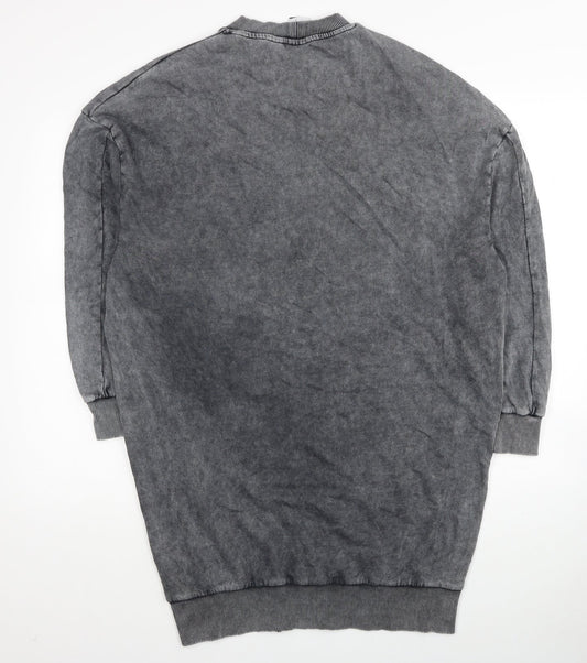 COLLUSION Womens Grey Cotton Pullover Sweatshirt Size 8 Pullover