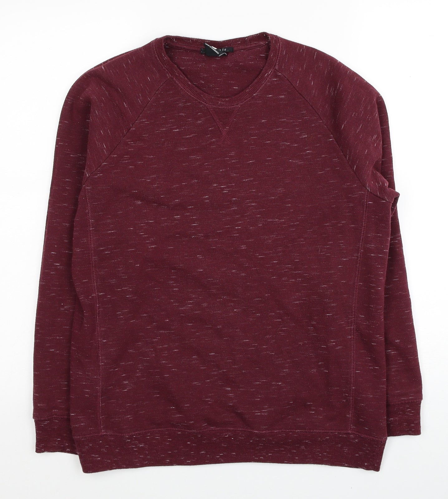FSBN Mens Red Round Neck Polyester Pullover Jumper Size S