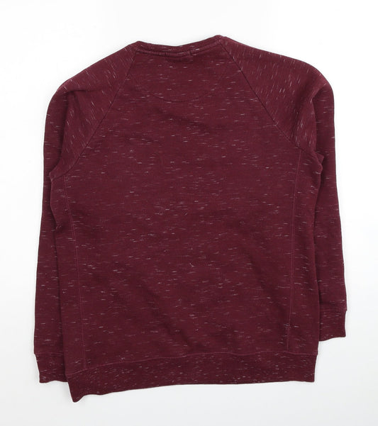 FSBN Mens Red Round Neck Polyester Pullover Jumper Size S