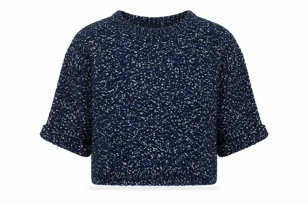 Marks and Spencer Womens Blue Round Neck Cotton Pullover Jumper Size M
