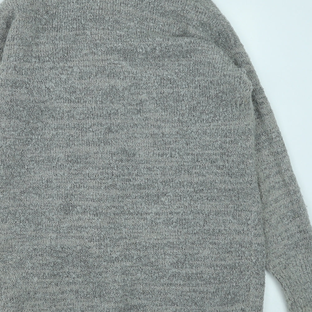 FOREVER 21 Womens Grey V-Neck Acrylic Cardigan Jumper Size M
