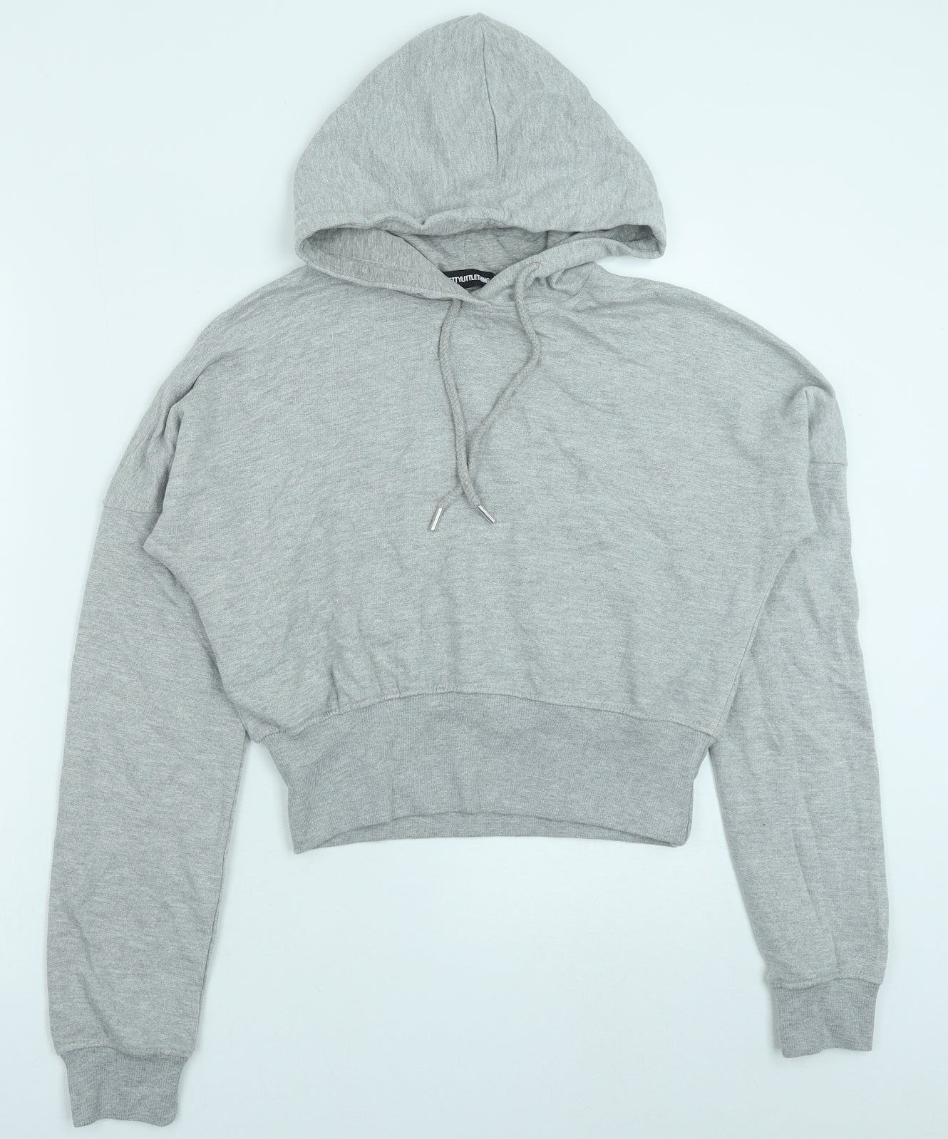 PRETTYLITTLETHING Womens Grey Cotton Pullover Hoodie Size S Pullover