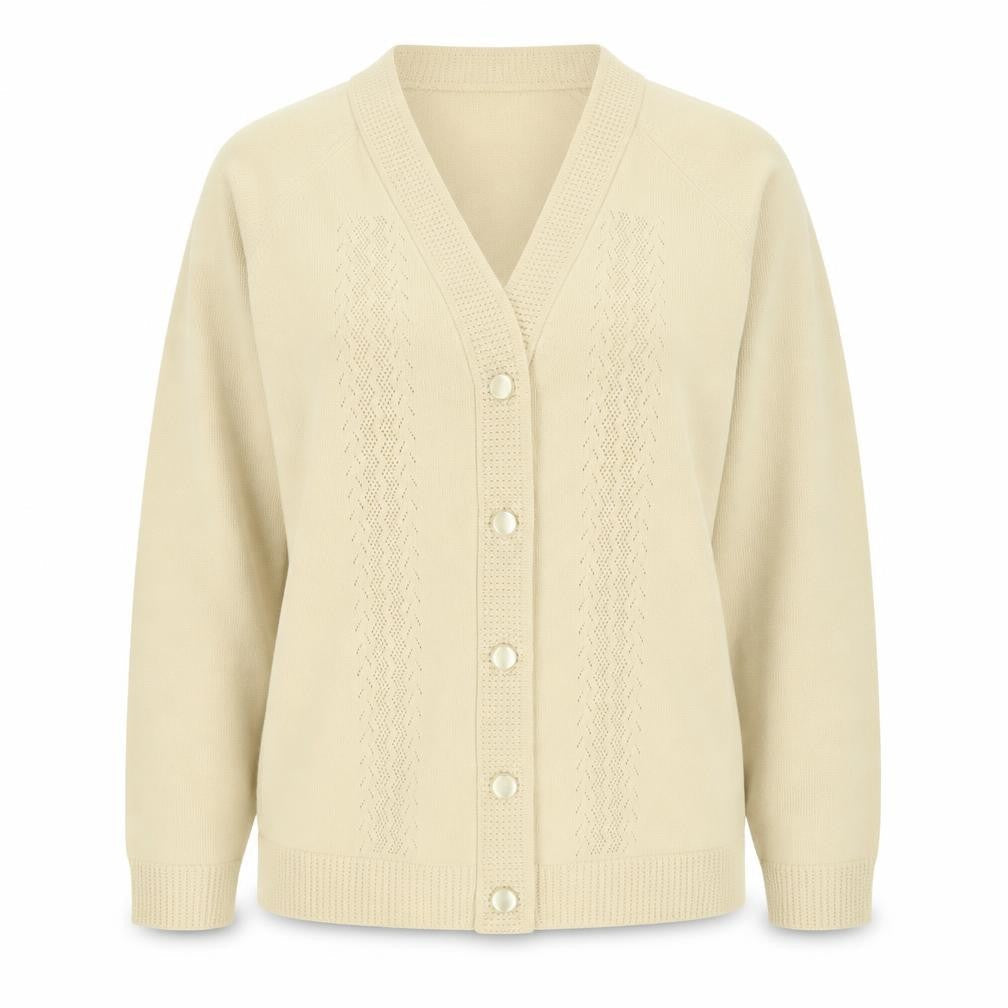 Marks and Spencer Womens Yellow V-Neck Polyester Cardigan Jumper Size 18