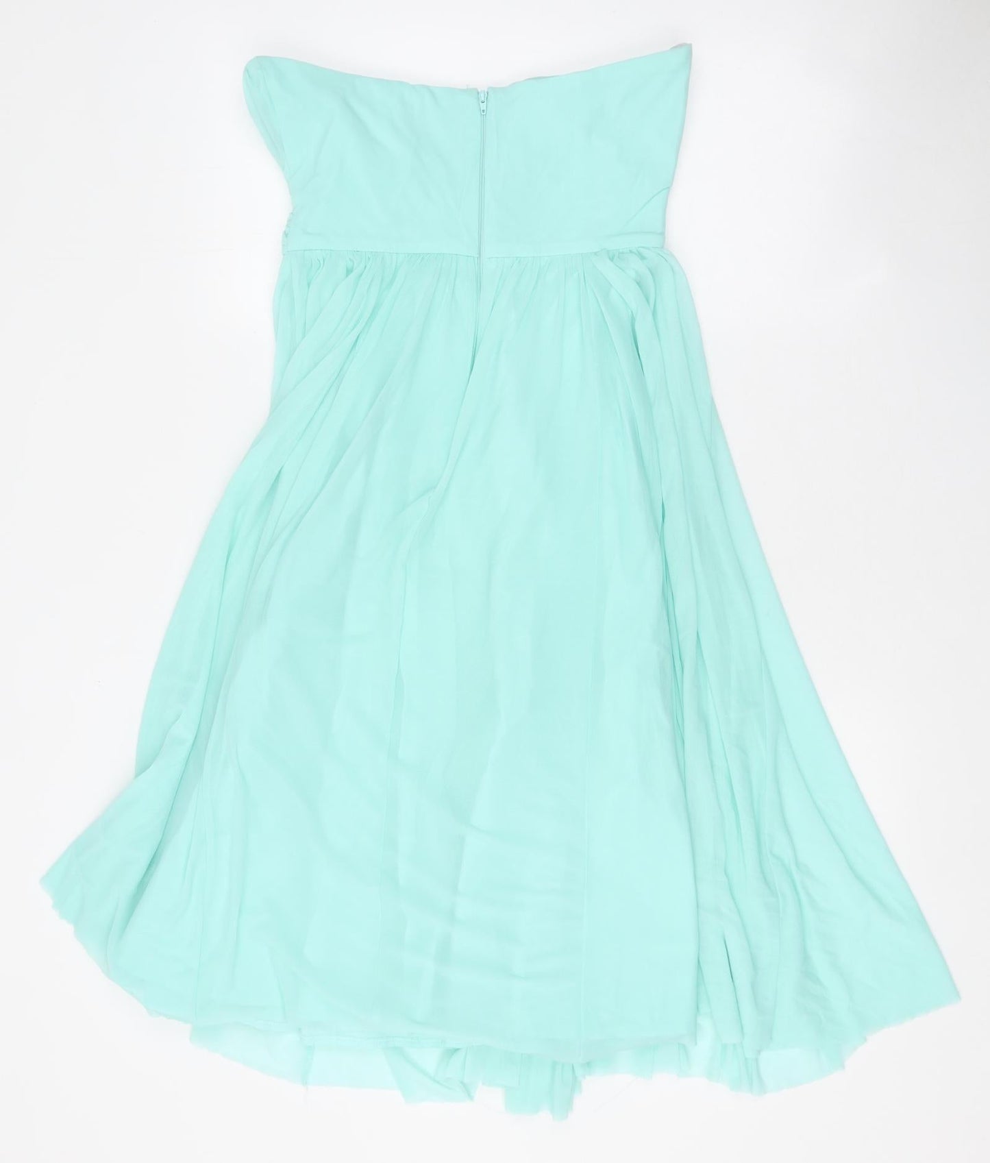 ASOS Womens Blue Polyester Mini Size 10 Off the Shoulder Zip