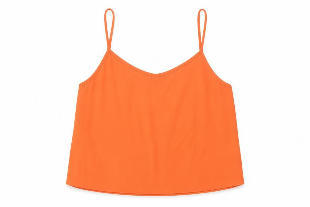 Topshop Womens Orange Polyester Basic Tank Size 10 Scoop Neck