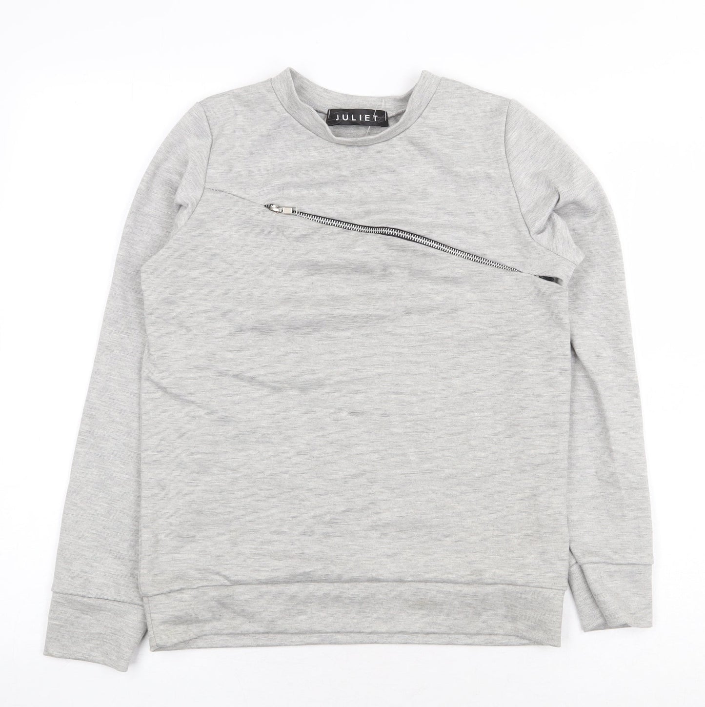 Juliet Womens Grey Polyester Pullover Sweatshirt Size S Pullover