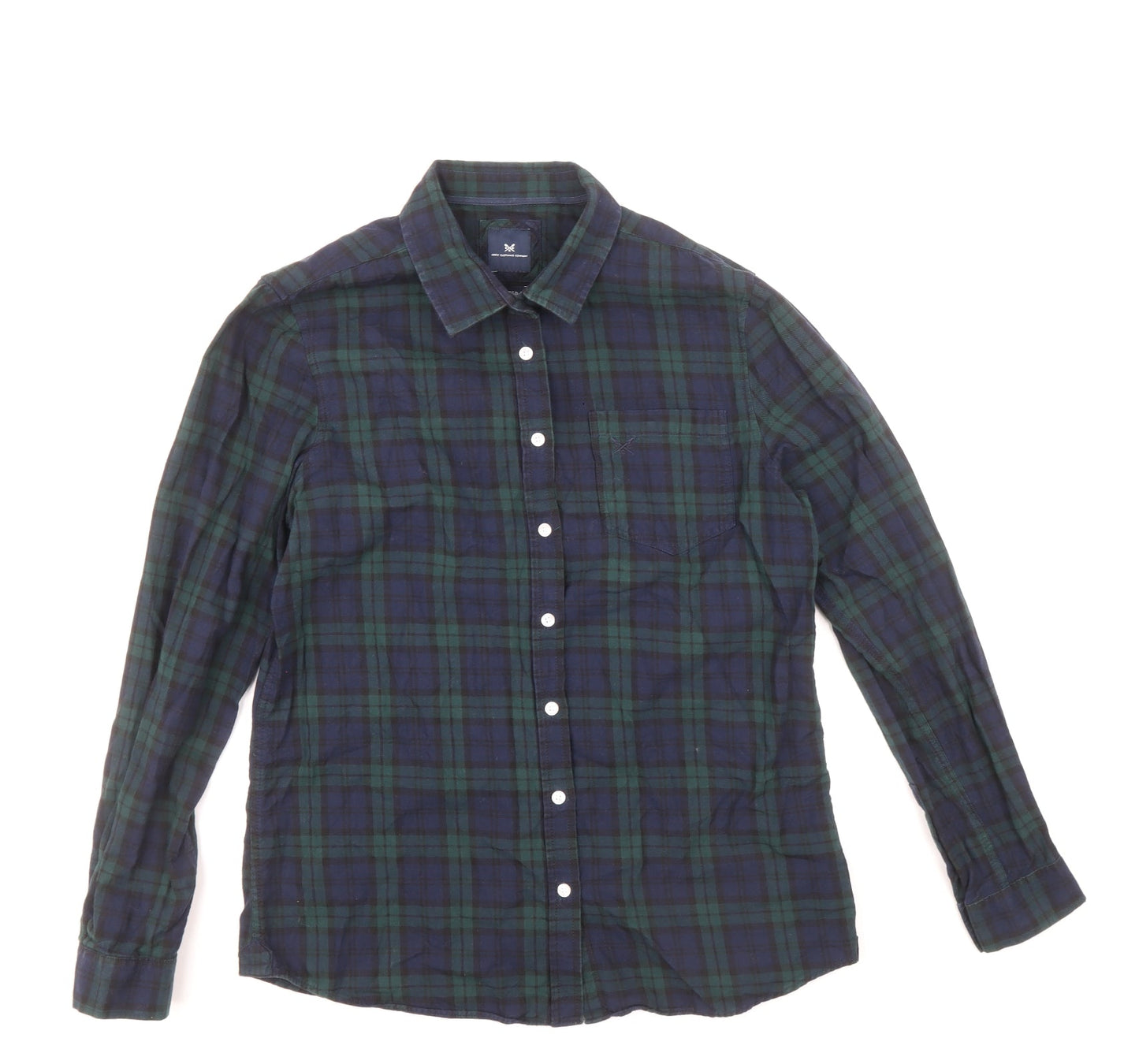 Crew Clothing Womens Multicoloured Plaid 100% Cotton Basic Button-Up Size 8 Collared