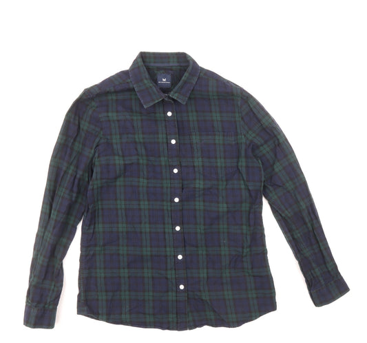 Crew Clothing Womens Multicoloured Plaid 100% Cotton Basic Button-Up Size 8 Collared