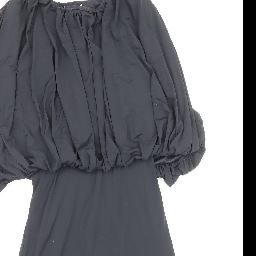Zara Womens Blue Polyamide Mini Size S Boat Neck Zip