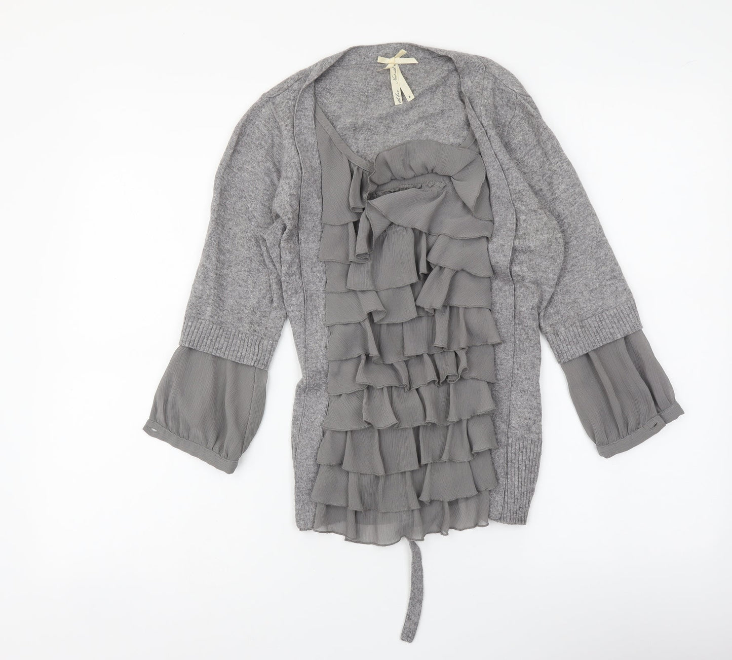 NEXT Womens Grey Scoop Neck Cotton Pullover Jumper Size 8