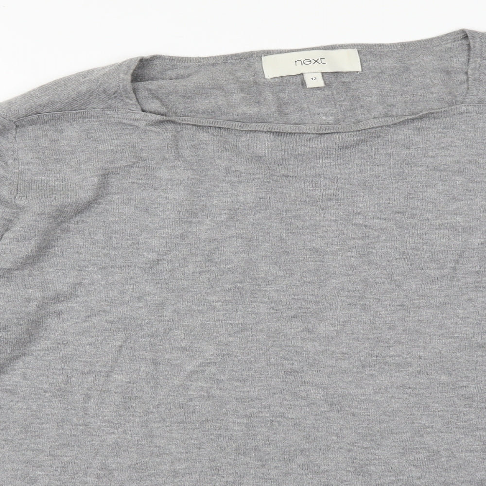 NEXT Womens Grey Round Neck Cotton Pullover Jumper Size 12