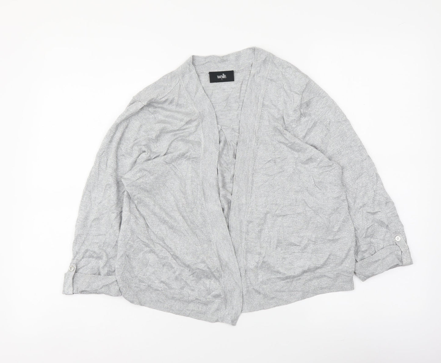 Wallis Womens Silver V-Neck Viscose Cardigan Jumper Size L