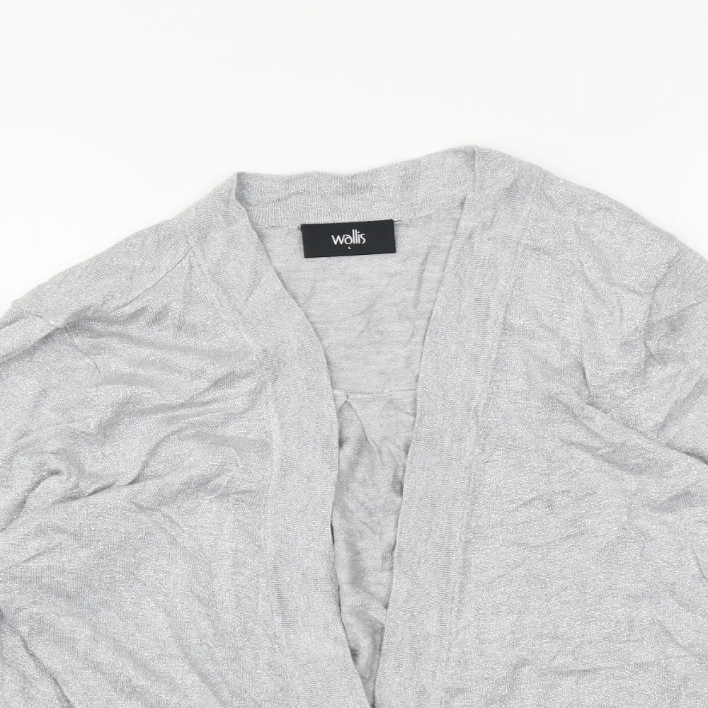 Wallis Womens Silver V-Neck Viscose Cardigan Jumper Size L