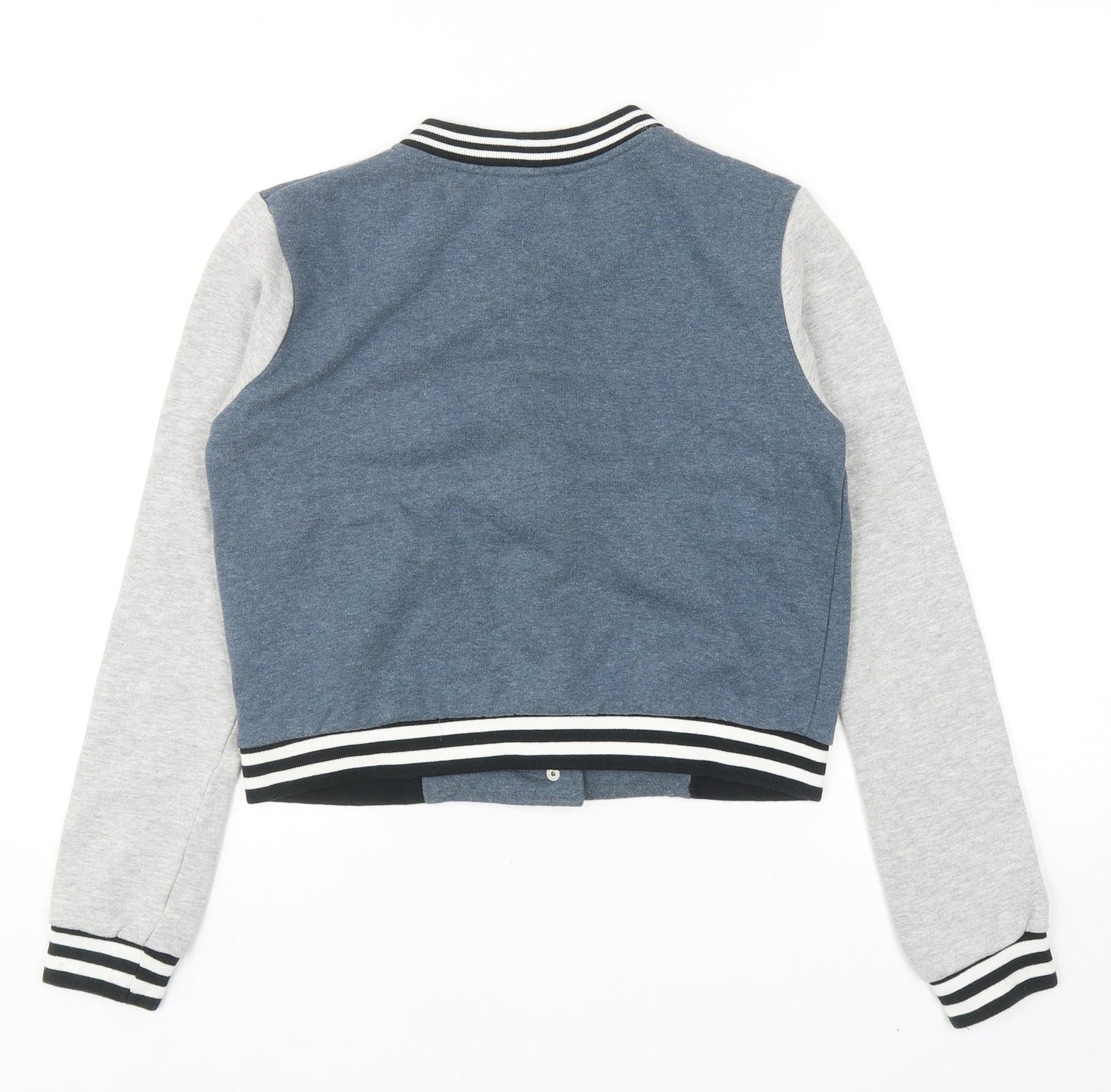 Brave Soul Boys Blue Colourblock Varsity Jacket Jacket Size S Snap - NY Initials