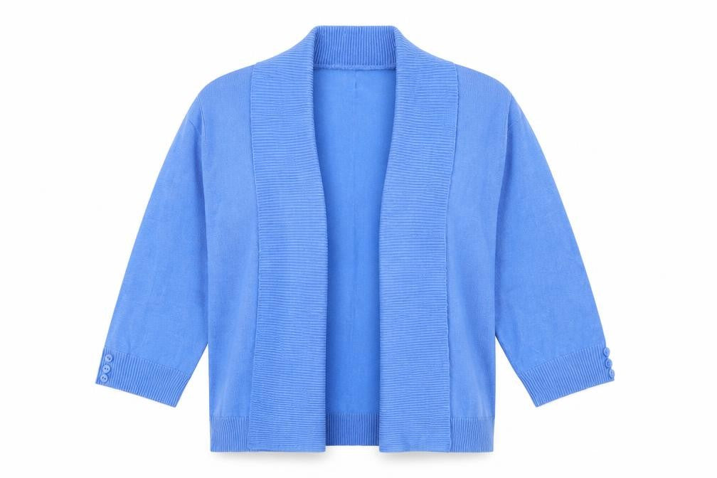 EWM Womens Blue V-Neck Viscose Cardigan Jumper Size M