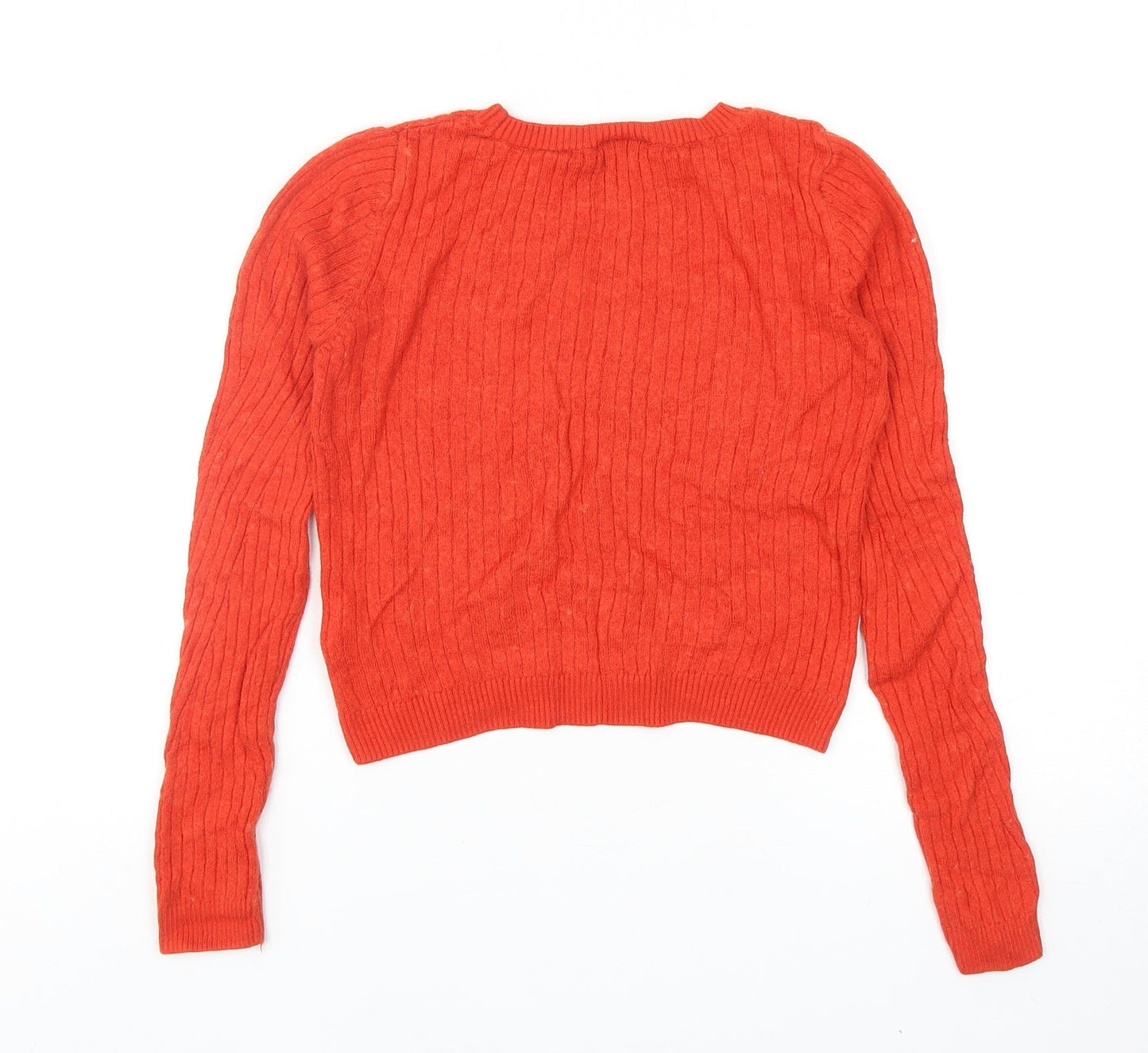 New Look Womens Red Round Neck Viscose Pullover Jumper Size 8