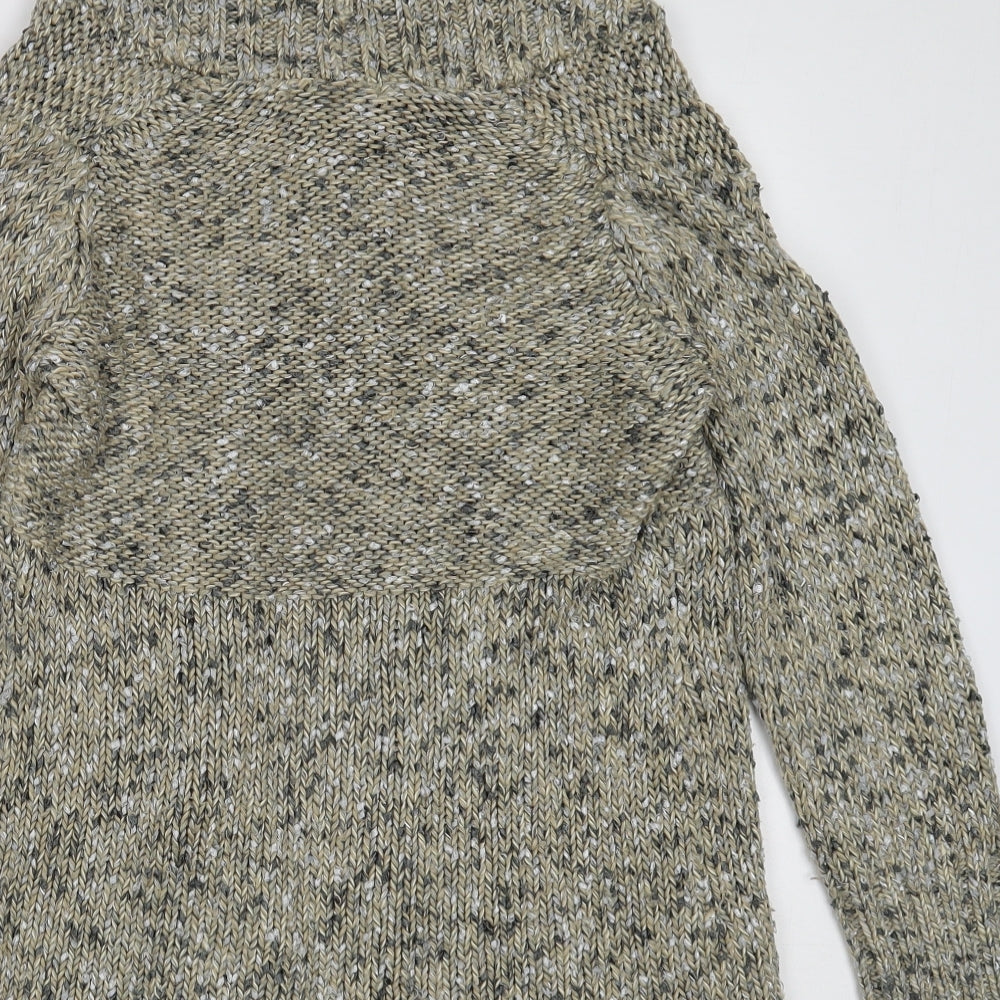 Marks and Spencer Womens Multicoloured High Neck Acrylic Cardigan Jumper Size 10