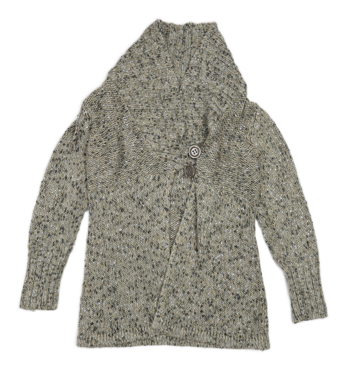 Marks and Spencer Womens Multicoloured High Neck Acrylic Cardigan Jumper Size 10