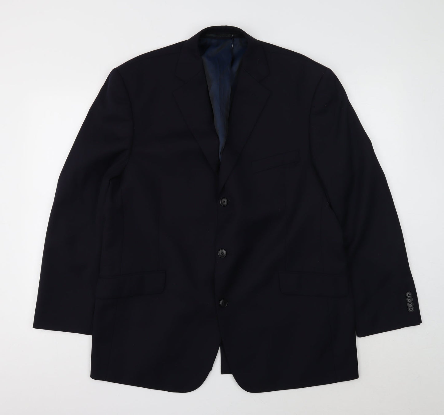 Preworn Mens Blue Wool Jacket Suit Jacket Size 44