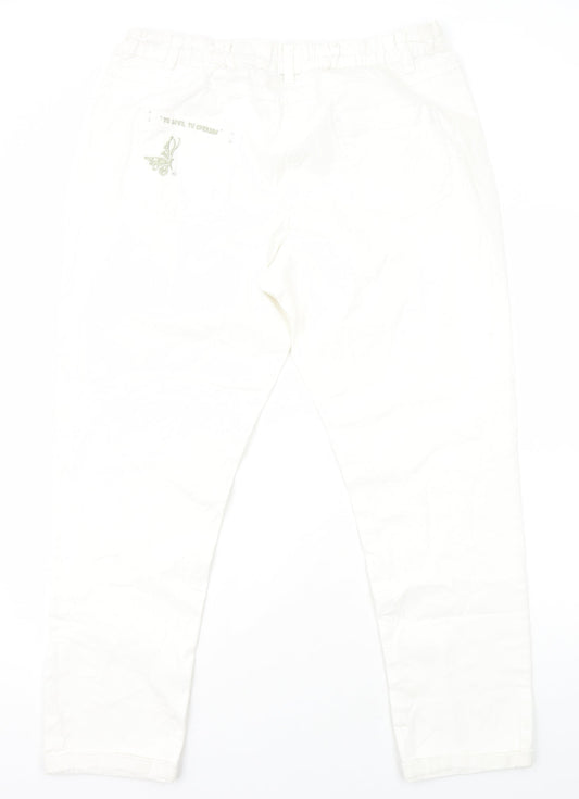 And Abigail Womens White Cotton Straight Jeans Size 20 Regular