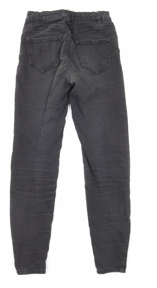 New Look Womens Black Cotton Skinny Jeans Size 6 Regular Zip