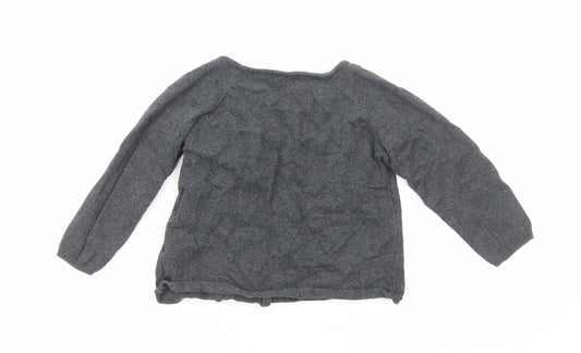 La Redoute Girls Grey Cotton Cardigan Jumper Size 12-18 Months Button