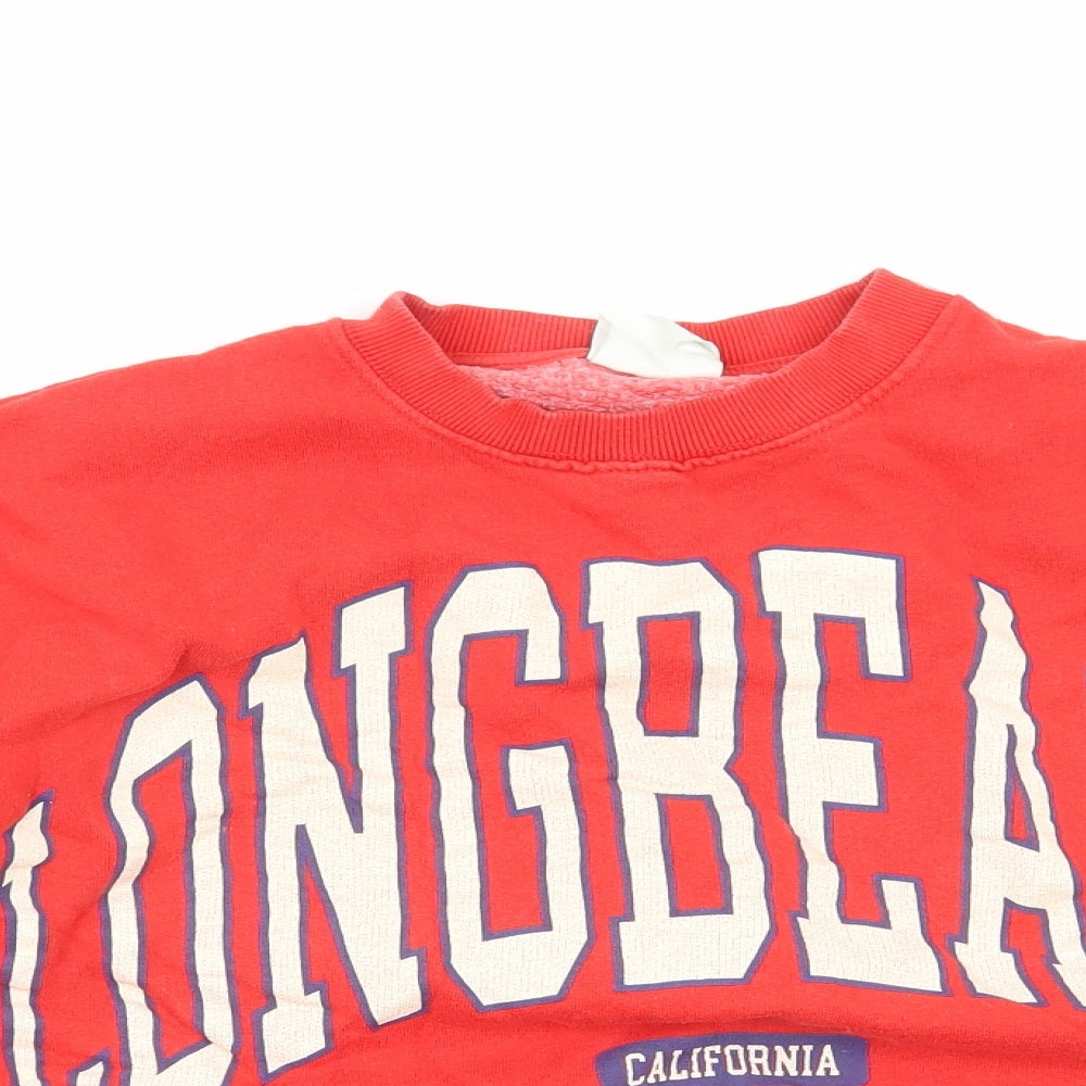 Pull&Bear Womens Red Cotton Pullover Sweatshirt Size S Pullover - Long Beach California