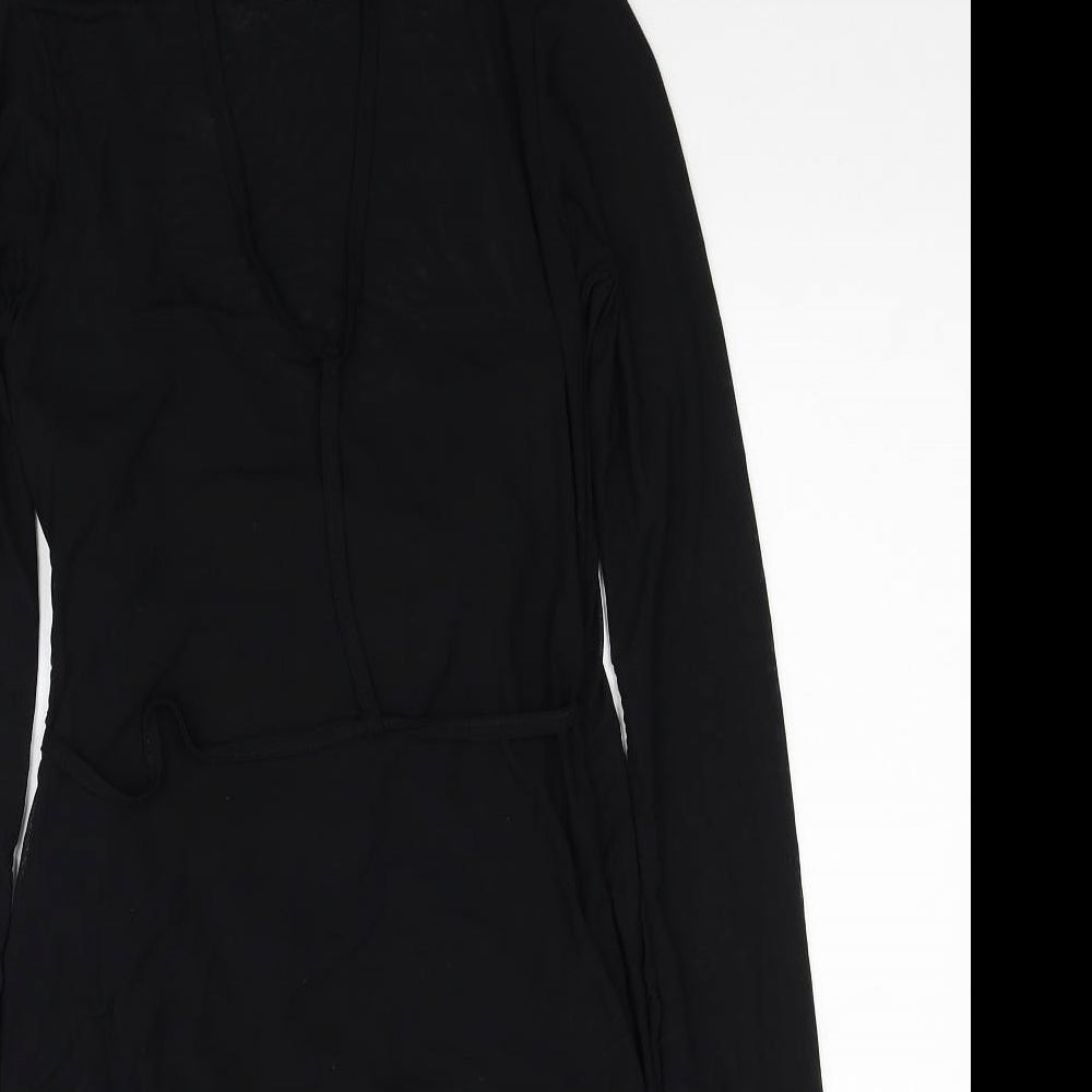 Missguided Womens Black Polyester Pencil Dress Size 10 Round Neck Pullover