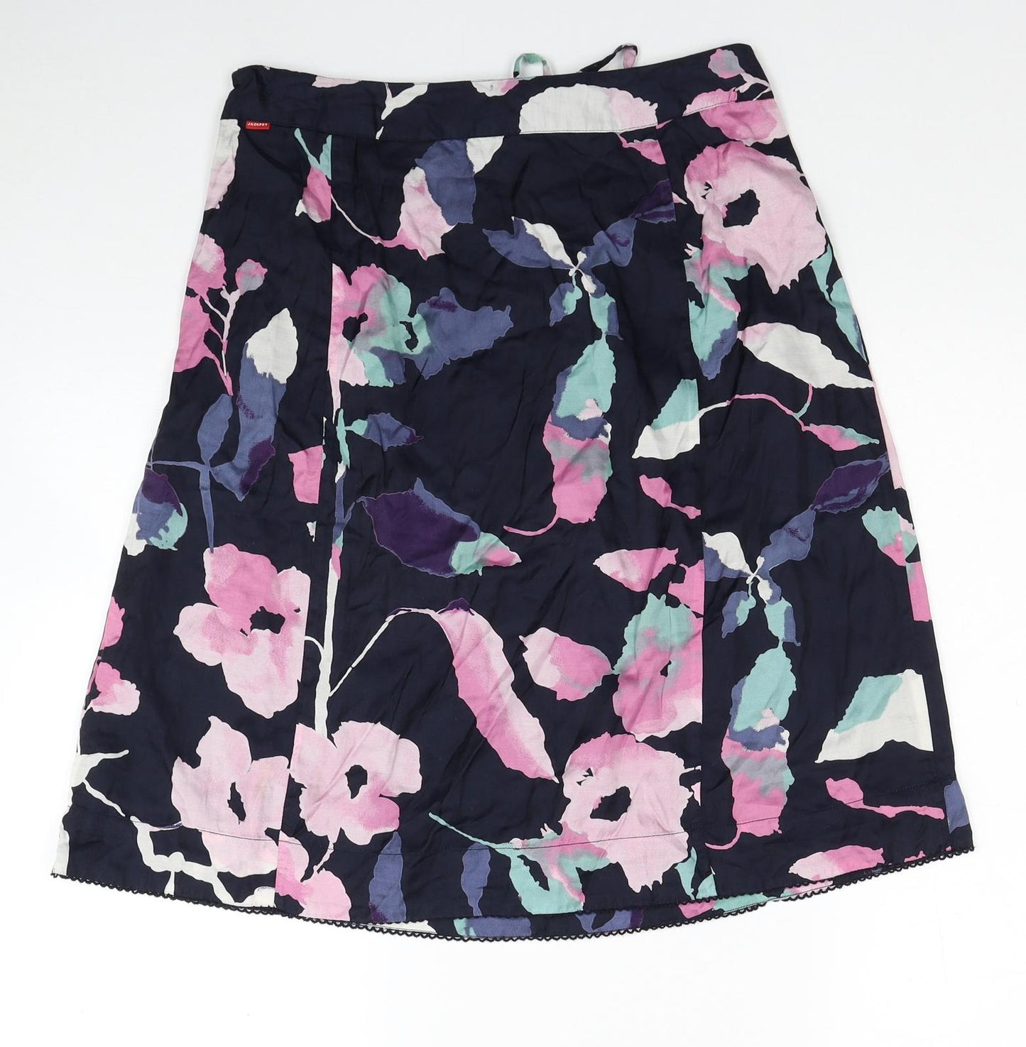 Jackpot Womens Multicoloured Geometric Viscose Flare Skirt Size 6 Zip